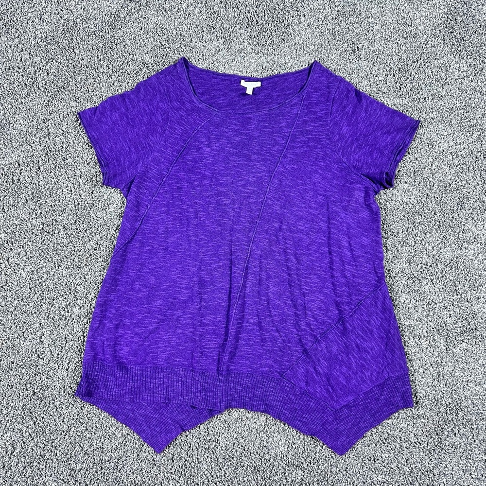 Eileen Fisher Women's Size 3X Purple Asymmetrical Hem Sweater Tunic Top